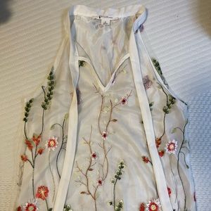 Pretty floral sleeveless blouse